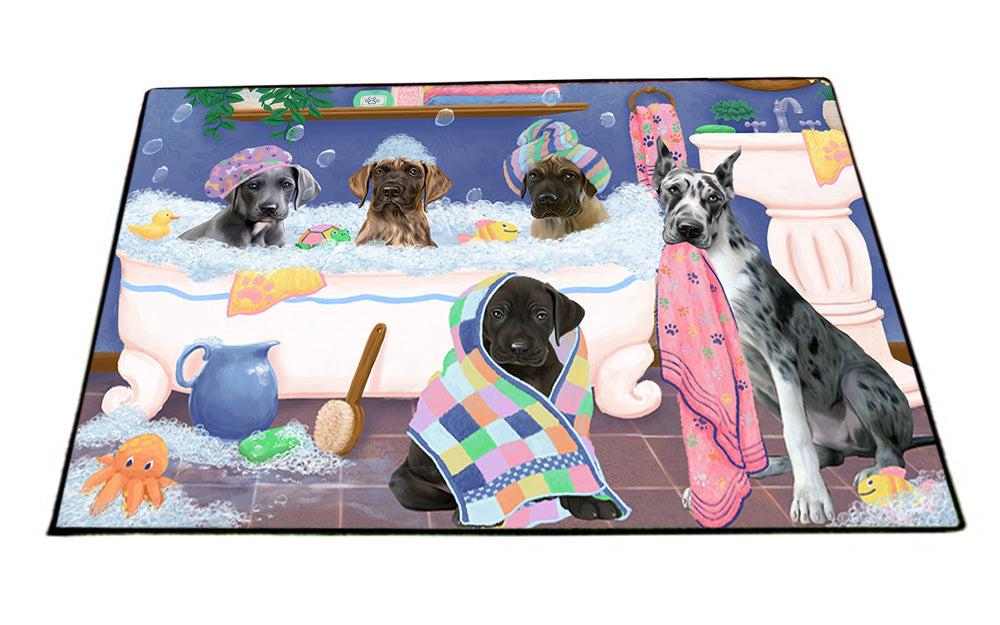 Rub A Dub Dogs In A Tub Great Danes Dog Floormat FLMS53559