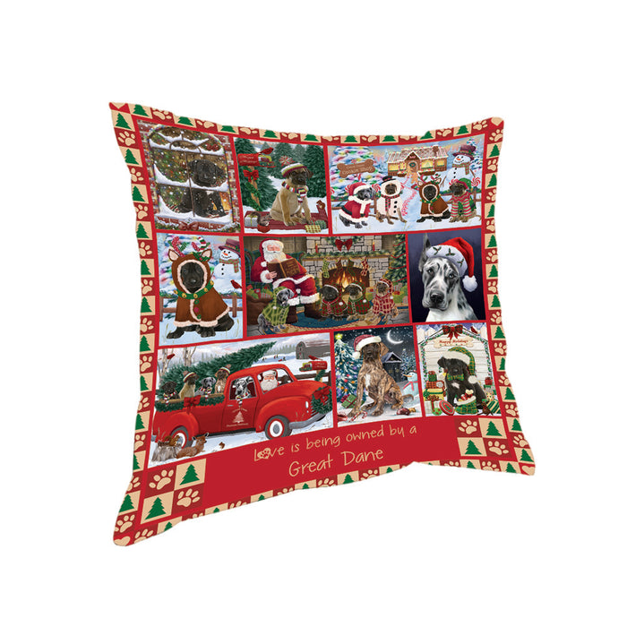 Love is Being Owned Christmas Great Dane Dogs Pillow PIL85772