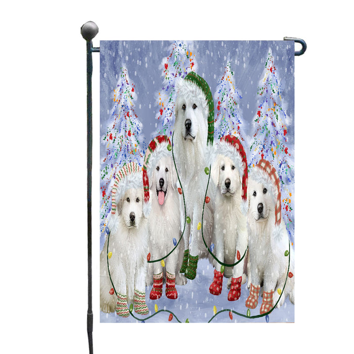 Christmas Lights and Great Pyrenees Dogs Garden Flags- Outdoor Double Sided Garden Yard Porch Lawn Spring Decorative Vertical Home Flags 12 1/2"w x 18"h