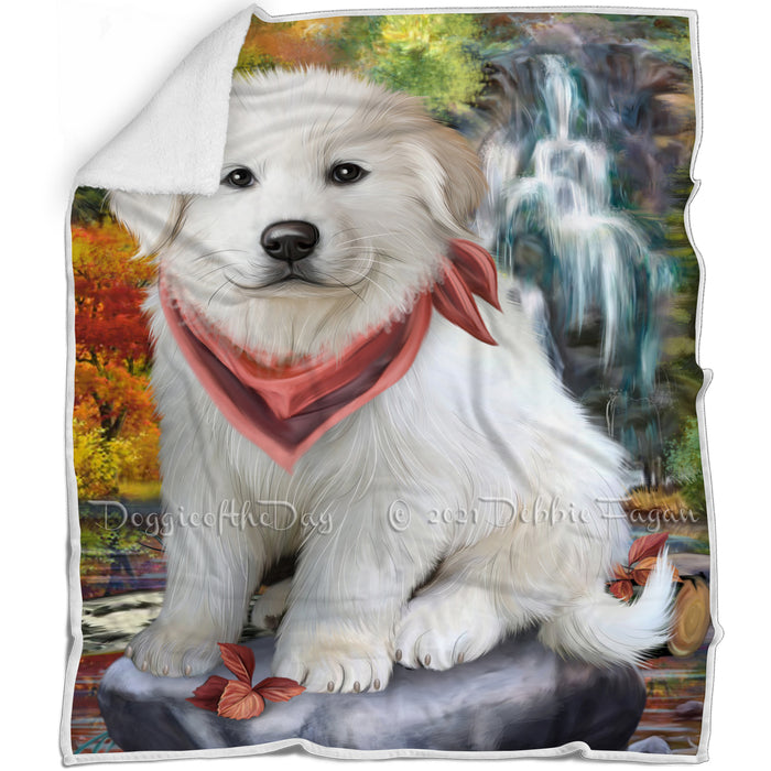 Scenic Waterfall Great Pyrenees Dog Blanket BLNKT67638
