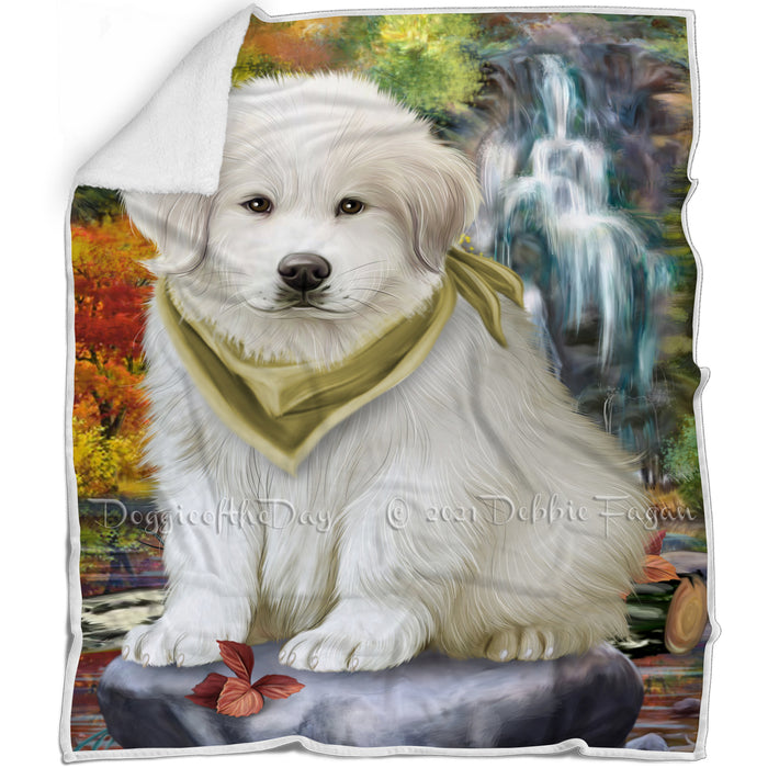 Scenic Waterfall Great Pyrenees Dog Blanket BLNKT67647
