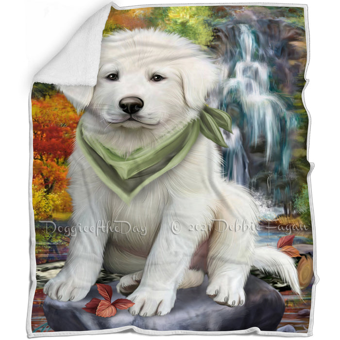 Scenic Waterfall Great Pyrenees Dog Blanket BLNKT67656
