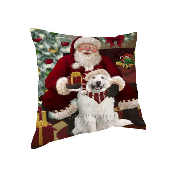 Santa's Christmas Surprise Great Pyrenees Dog Pillow PIL87200