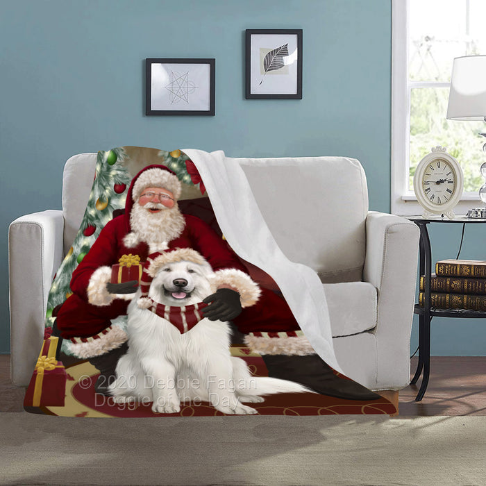 Santa's Christmas Surprise Great Pyrenees Dog Blanket BLNKT142233