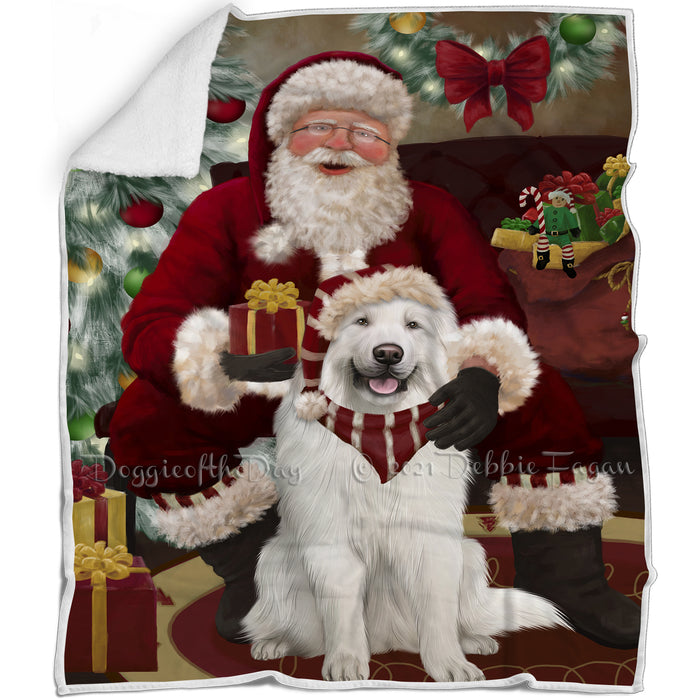 Santa's Christmas Surprise Great Pyrenees Dog Blanket BLNKT142233