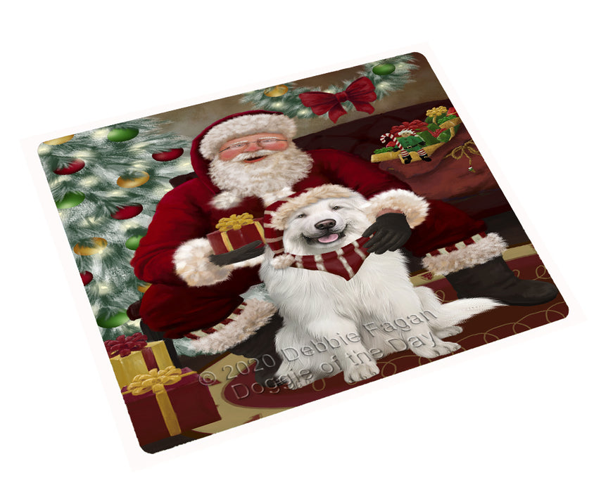 Santa's Christmas Surprise Great Pyrenees Dog Cutting Board - Easy Grip Non-Slip Dishwasher Safe Chopping Board Vegetables C78640