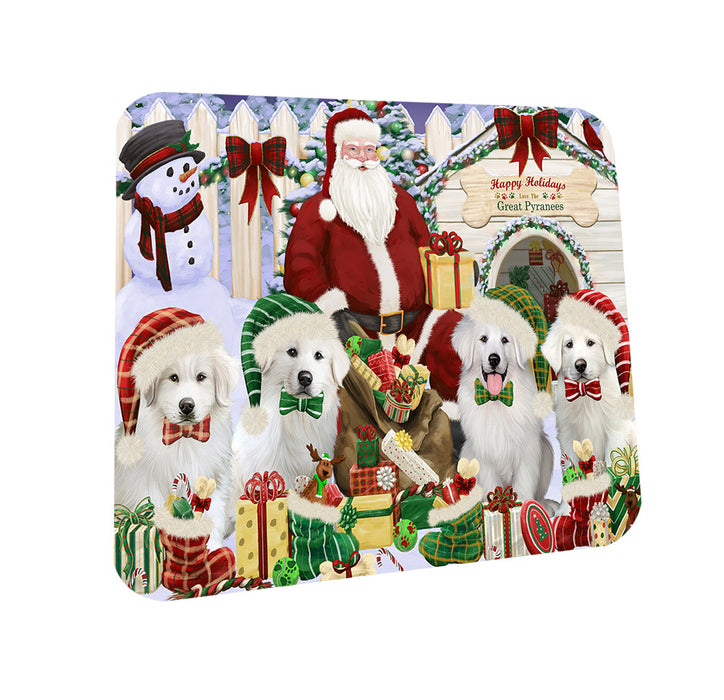 Christmas Dog House Great Pyrenees Dog Coasters Set of 4 CST52562
