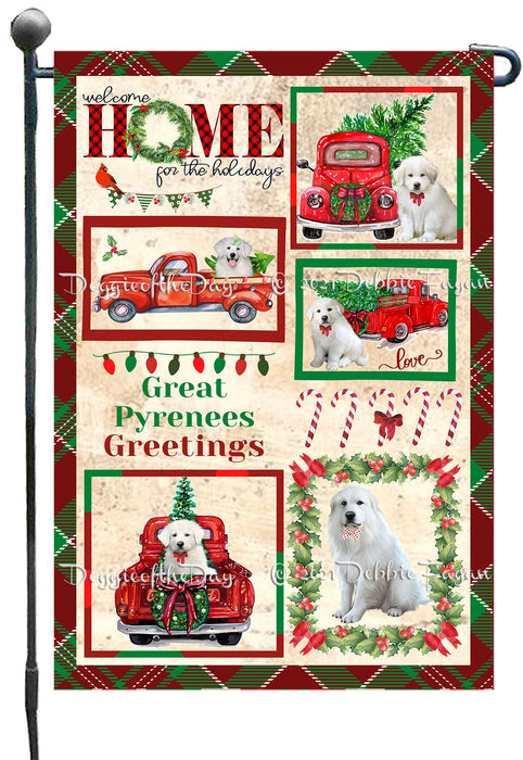 Welcome Home for Christmas Holidays Great Pyrenees Dogs Garden Flag GFLG67013