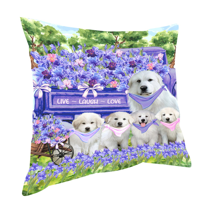 Great Pyrenee Pillow: Cushion for Sofa Couch Bed Throw Pillows, Personalized, Explore a Variety of Designs, Custom, Pet and Dog Lovers Gift