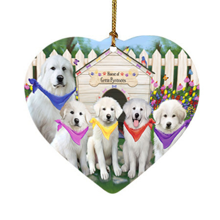 Spring Dog House Great Pyrenees Dog Heart Christmas Ornament HPOR52207