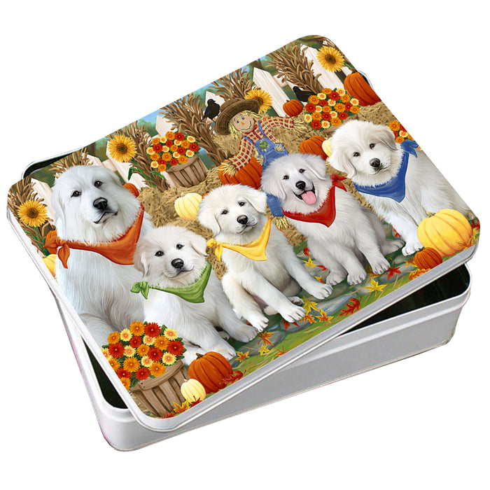 Harvest Time Festival Day Great Pyrenees Dog Photo Storage Tin PITN52371