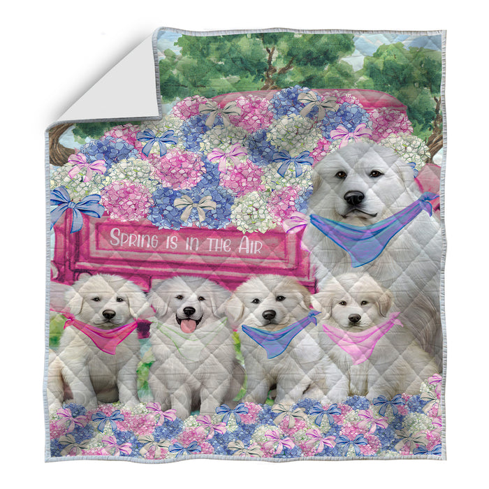 Great Pyrenee Quilt, Explore a Variety of Bedding Designs, Bedspread Quilted Coverlet, Custom, Personalized, Pet Gift for Dog Lovers