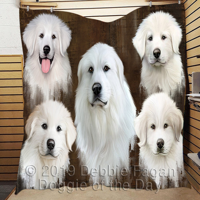 Rustic Great Pyrenees Dogs Quilt