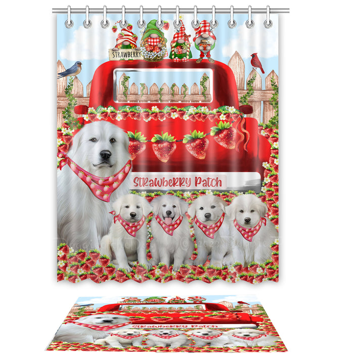 Great Pyrenee Shower Curtain with Bath Mat Combo: Curtains with hooks and Rug Set Bathroom Decor, Custom, Explore a Variety of Designs, Personalized, Pet Gift for Dog Lovers