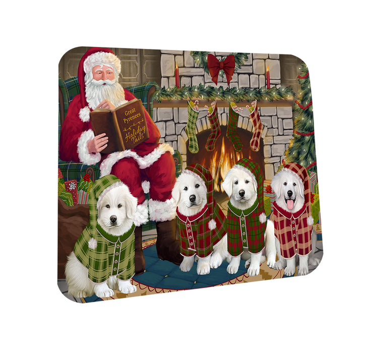 Christmas Cozy Holiday Tails Great Pyrenees Dog Coasters Set of 4 CST55330