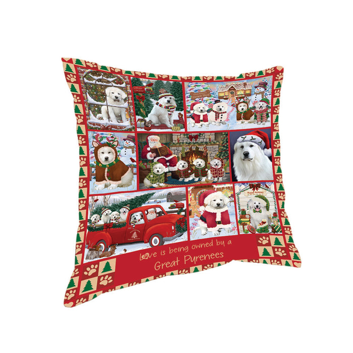 Love is Being Owned Christmas Great Pyrenee Dogs Pillow PIL85776