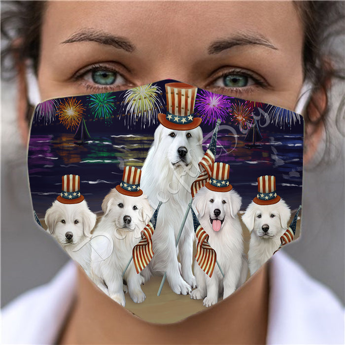 4th of July Independence Day Great Pyrenees Dogs Face Mask FM49410