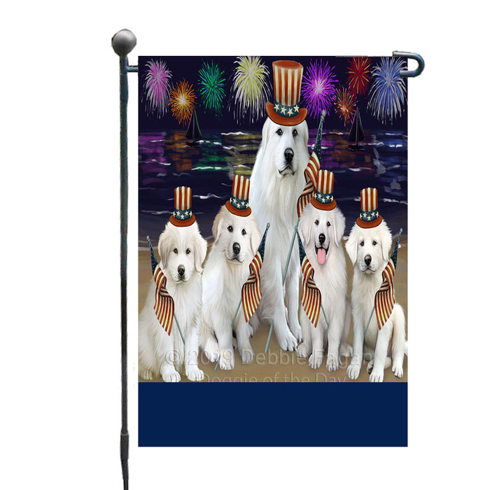 Personalized 4th of July Firework Great Pyrenee Dogs Custom Garden Flags GFLG-DOTD-A57935