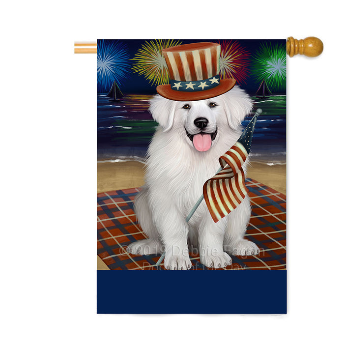 Personalized 4th of July Firework Great Pyrenee Dog Custom House Flag FLG-DOTD-A57992