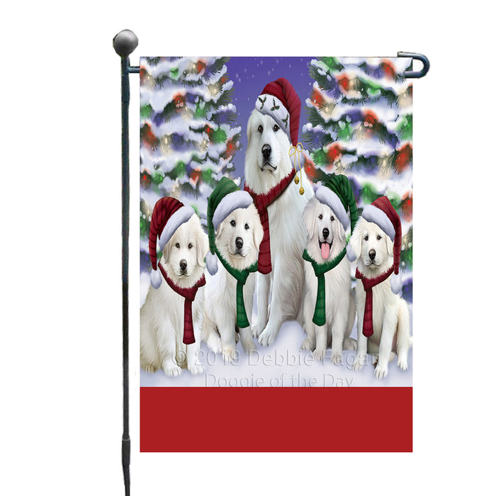 Personalized Christmas Happy Holidays Great Pyrenee Dogs Family Portraits Custom Garden Flags GFLG-DOTD-A59122