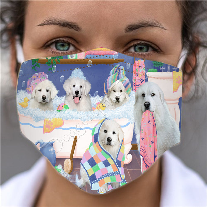 Rub A Dub Dogs In A Tub  Great Pyrenees Dogs Face Mask FM49510