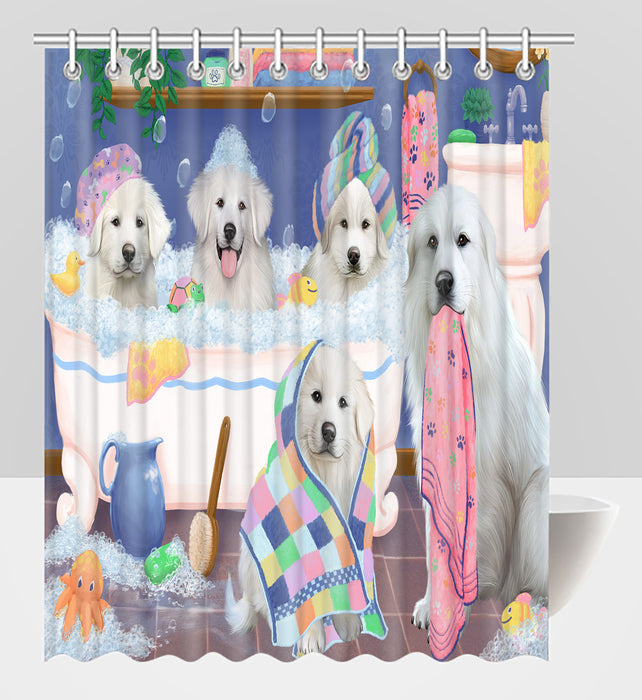Rub A Dub Dogs In A Tub Great Pyrenees Dogs Shower Curtain