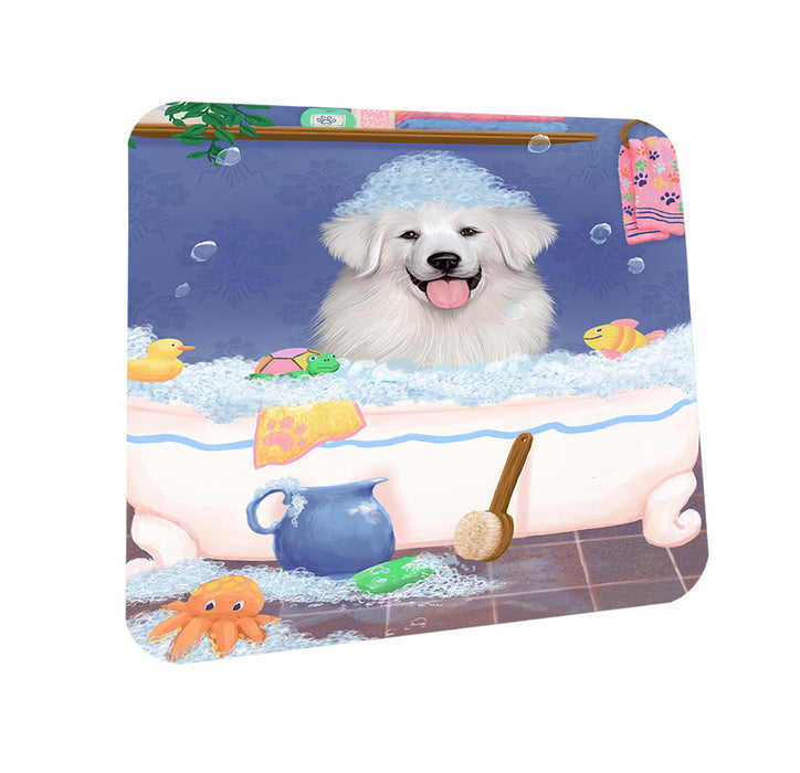 Rub A Dub Dog In A Tub Great Pyrenees Dog Coasters Set of 4 CST57337