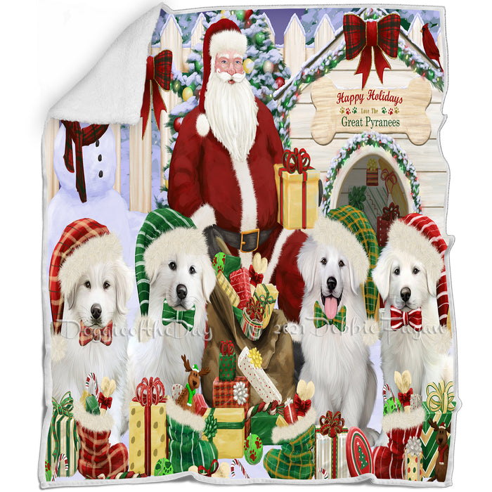 Christmas Dog House Great Pyrenees Dog Blanket BLNKT89715
