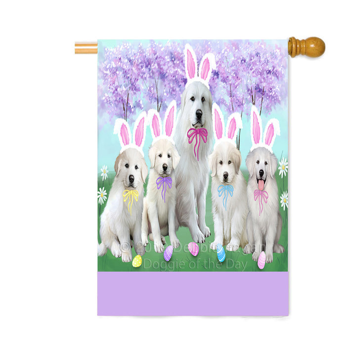 Personalized Easter Holiday Great Pyrenee Dogs Custom House Flag FLG-DOTD-A58938
