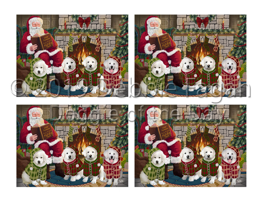 Christmas Cozy Holiday Fire Tails Great Pyrenees Dogs Placemat