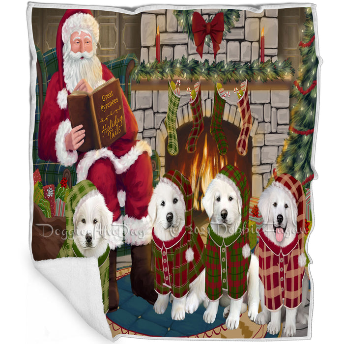 Christmas Cozy Holiday Tails Great Pyrenees Dog Blanket BLNKT117768