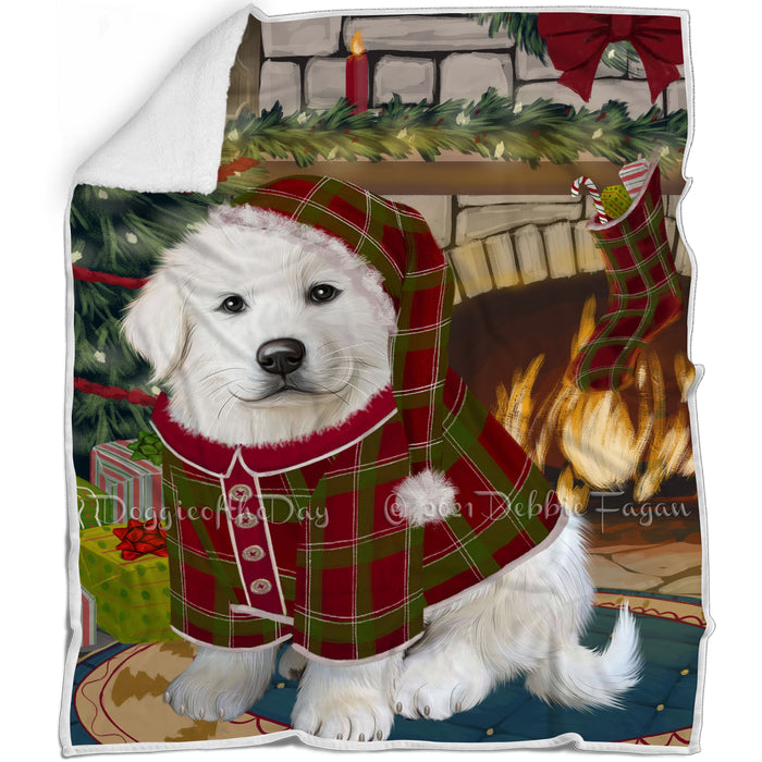 The Stocking was Hung Great Pyrenee Dog Blanket BLNKT117336