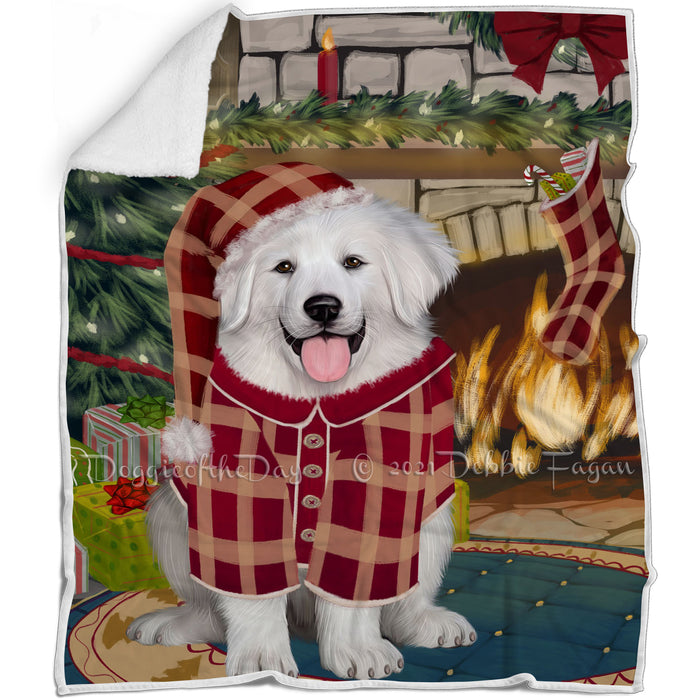 The Stocking was Hung Great Pyrenee Dog Blanket BLNKT117354