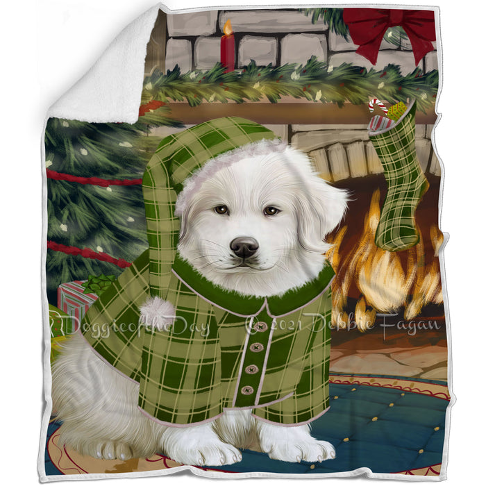 The Stocking was Hung Great Pyrenee Dog Blanket BLNKT117363