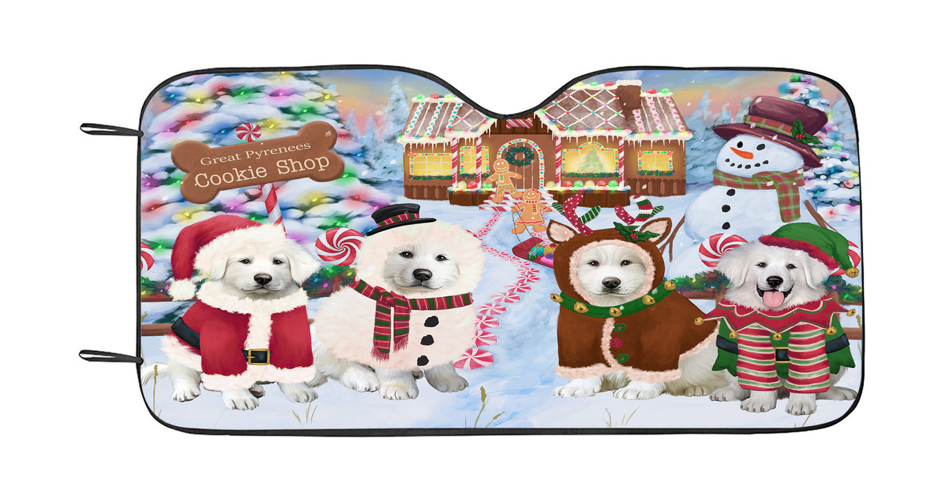 Holiday Gingerbread Cookie Great Pyrenees Dogs Car Sun Shade