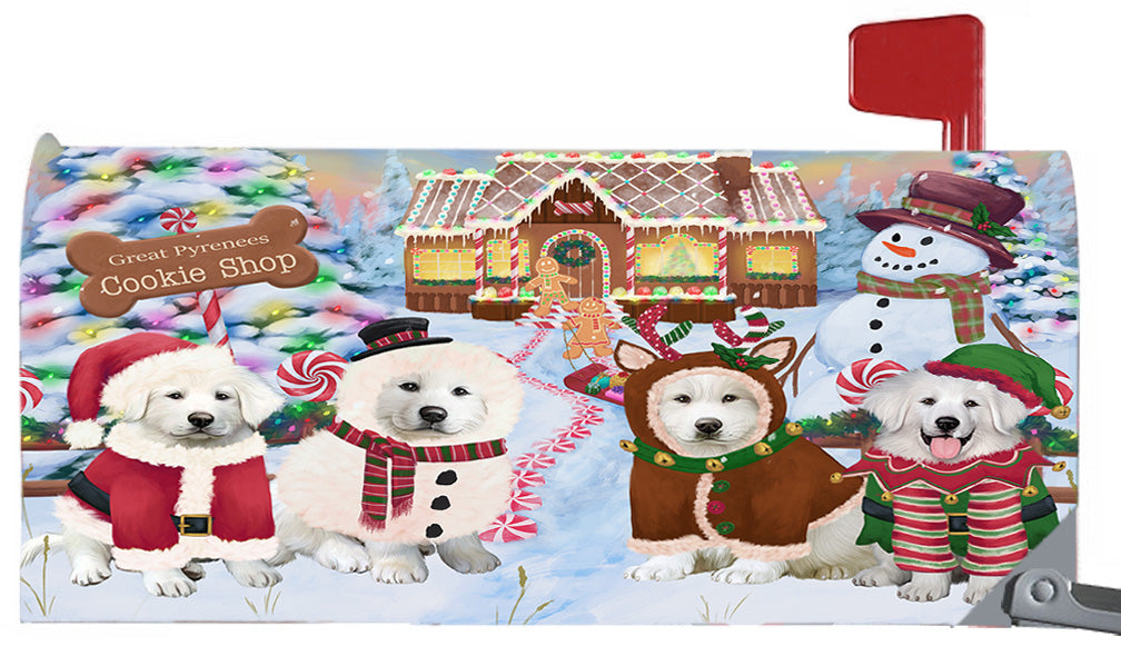 Christmas Holiday Gingerbread Cookie Shop Great Pyrenees Dogs 6.5 x 19 Inches Magnetic Mailbox Cover Post Box Cover Wraps Garden Yard Décor MBC48996