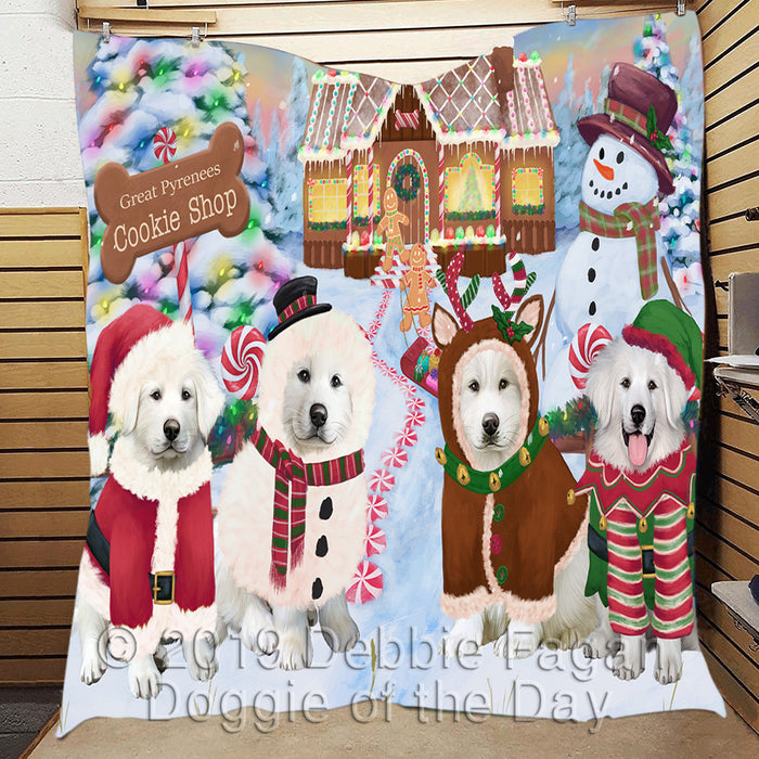 Holiday Gingerbread Cookie Great Pyrenees Dogs Quilt