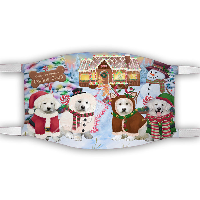 Holiday Gingerbread Cookie Great Pyrenees Dogs Shop Face Mask FM48901