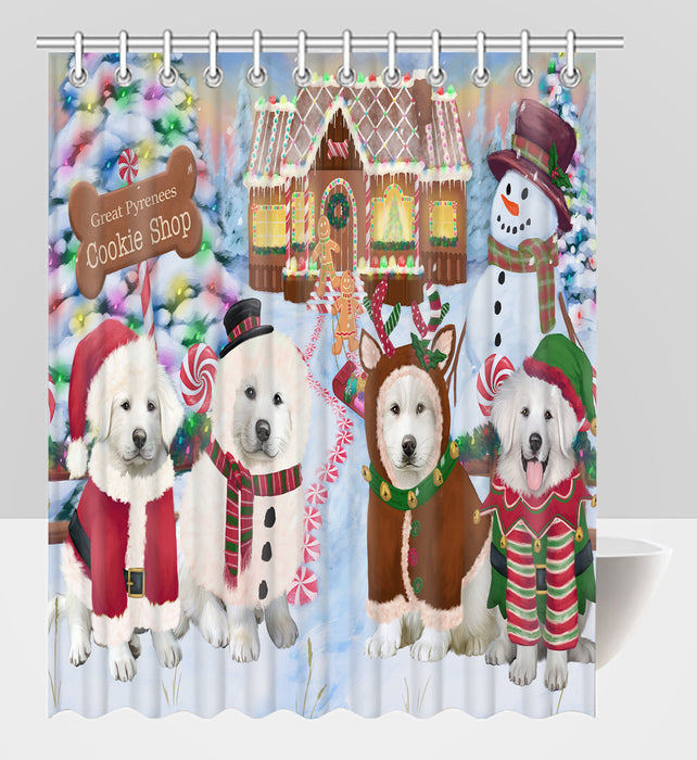 Holiday Gingerbread Cookie Great Pyrenees Dogs Shower Curtain