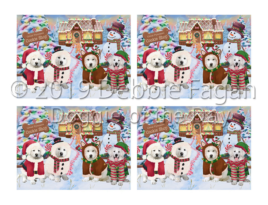 Holiday Gingerbread Cookie Great Pyrenees Dogs Placemat