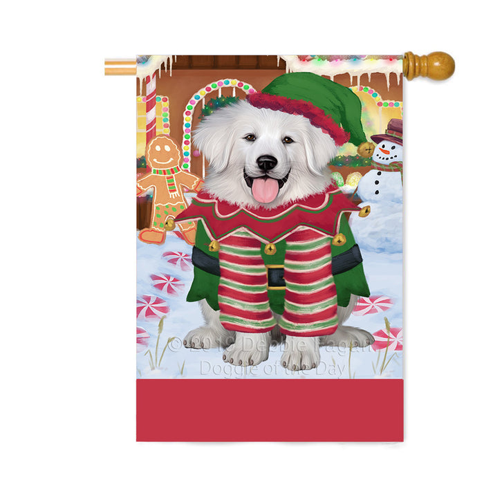 Personalized Gingerbread Candyfest Great Pyrenees Dog Custom House Flag FLG63841