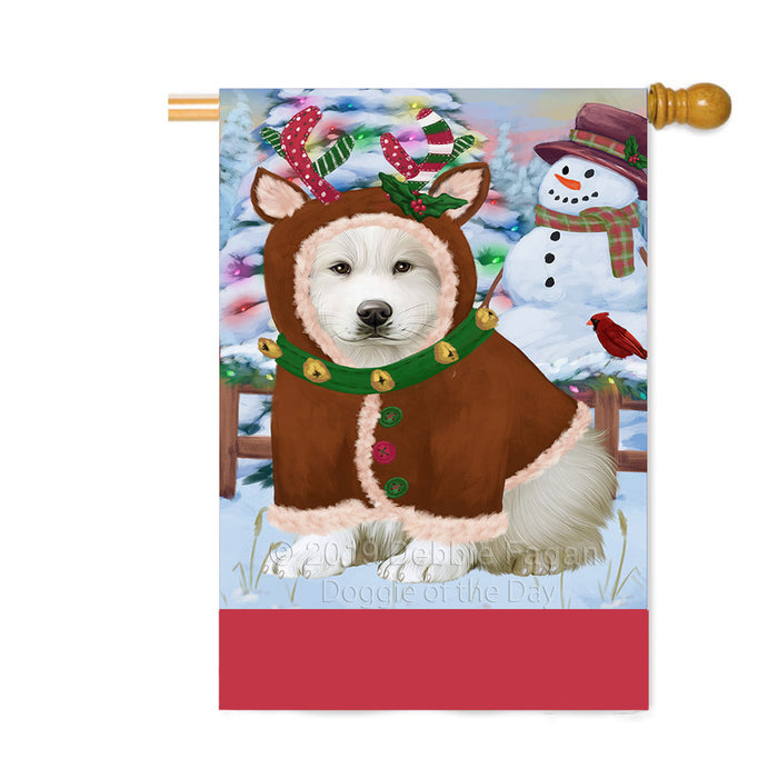 Personalized Gingerbread Candyfest Great Pyrenees Dog Custom House Flag FLG63842