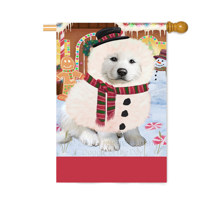 Personalized Gingerbread Candyfest Great Pyrenees Dog Custom House Flag FLG63844
