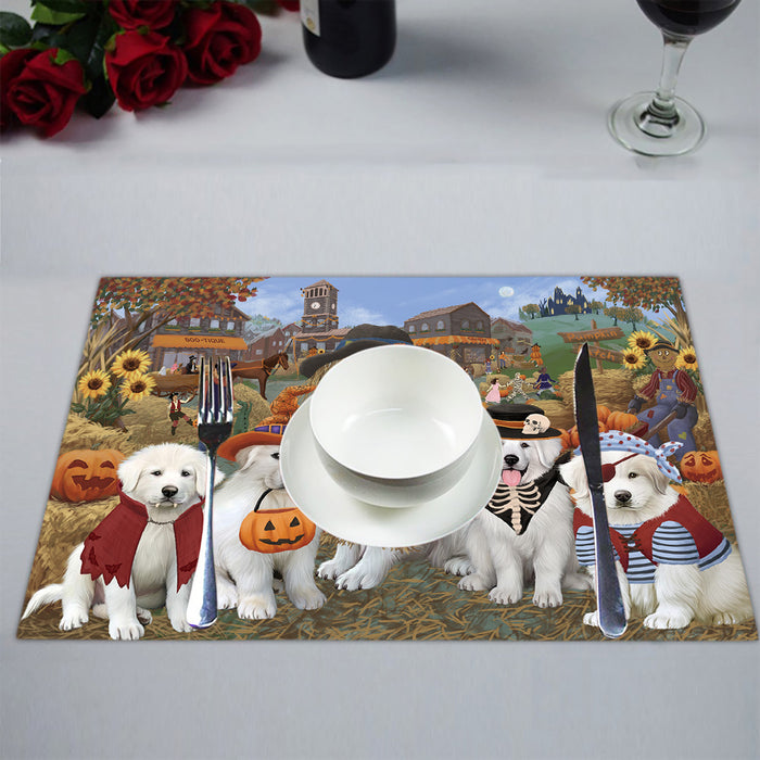 Halloween 'Round Town Great Pyrenees Dogs Placemat