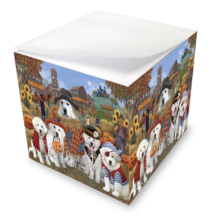 Fall Pumpkin Scarecrow Great Pyrenees Dog Note Cube NOC-DOTD-A56806