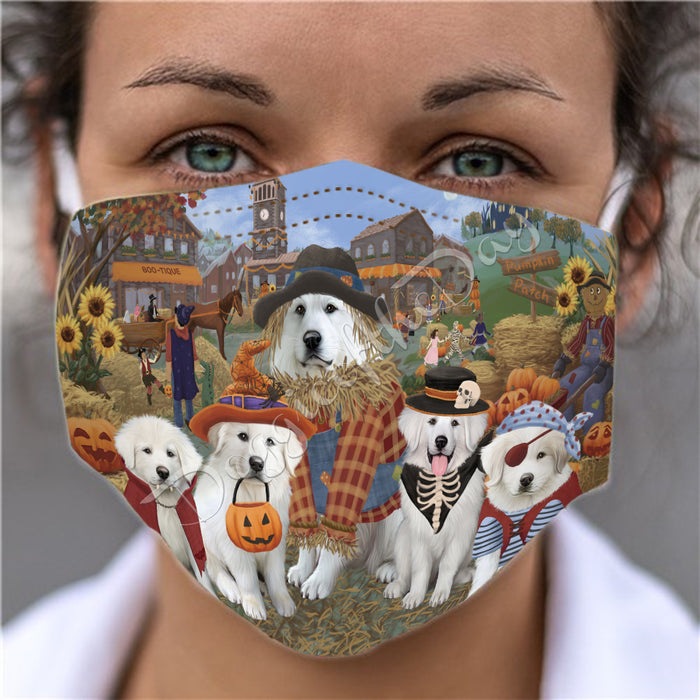 Halloween 'Round Town Great Pyrenees Dogs Face Mask FM49960