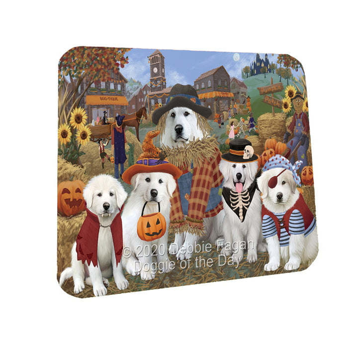 Halloween 'Round Town Great Pyrenees Dogs Coasters Set of 4 CSTA57941