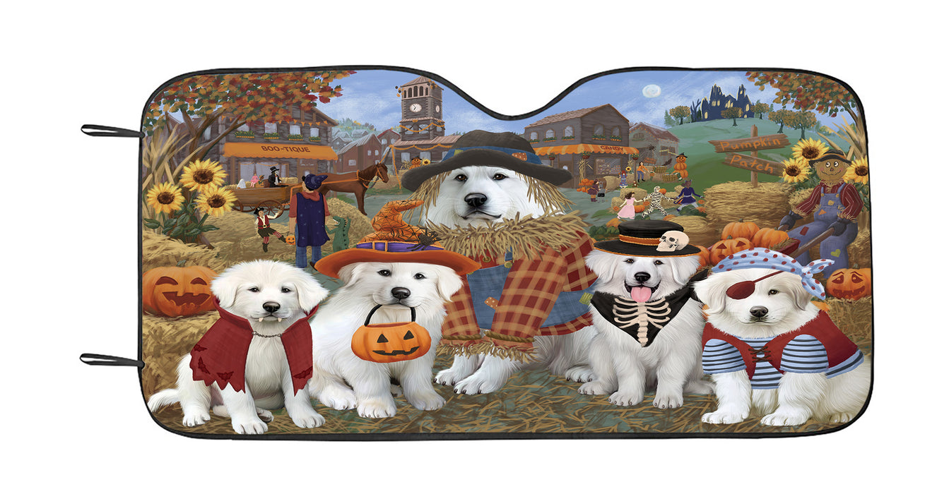 Halloween 'Round Town Great Pyrenees Dogs Car Sun Shade