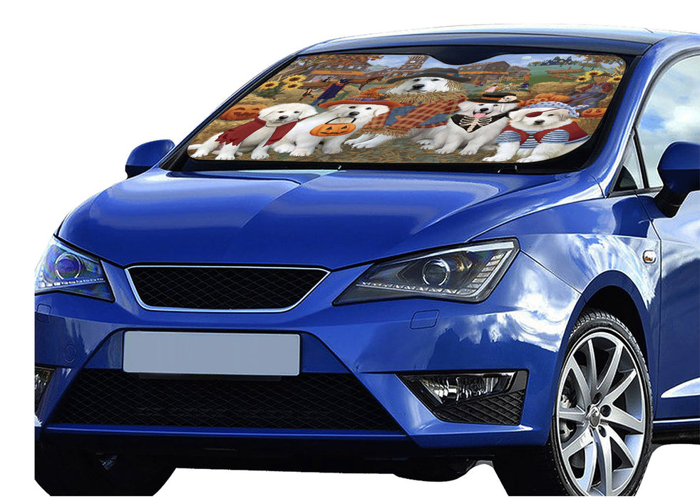 Halloween 'Round Town Great Pyrenees Dogs Car Sun Shade