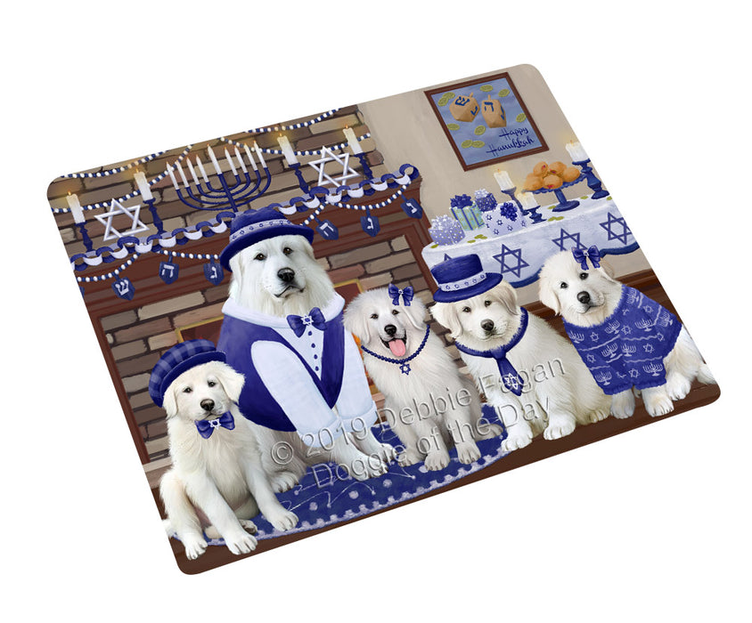 Happy Hanukkah Family and Happy Hanukkah Both Great Pyrenees Dogs Magnet MAG77668 (Small 5.5" x 4.25")